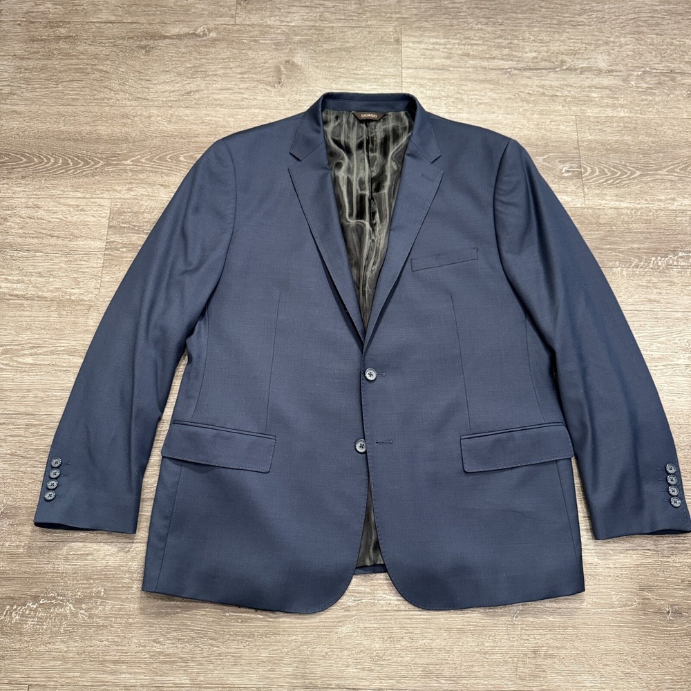 Giorgio Cosani‎ Sport Coat Mens 48 R Blue Two Button Wool Cashmere Blazer Lined